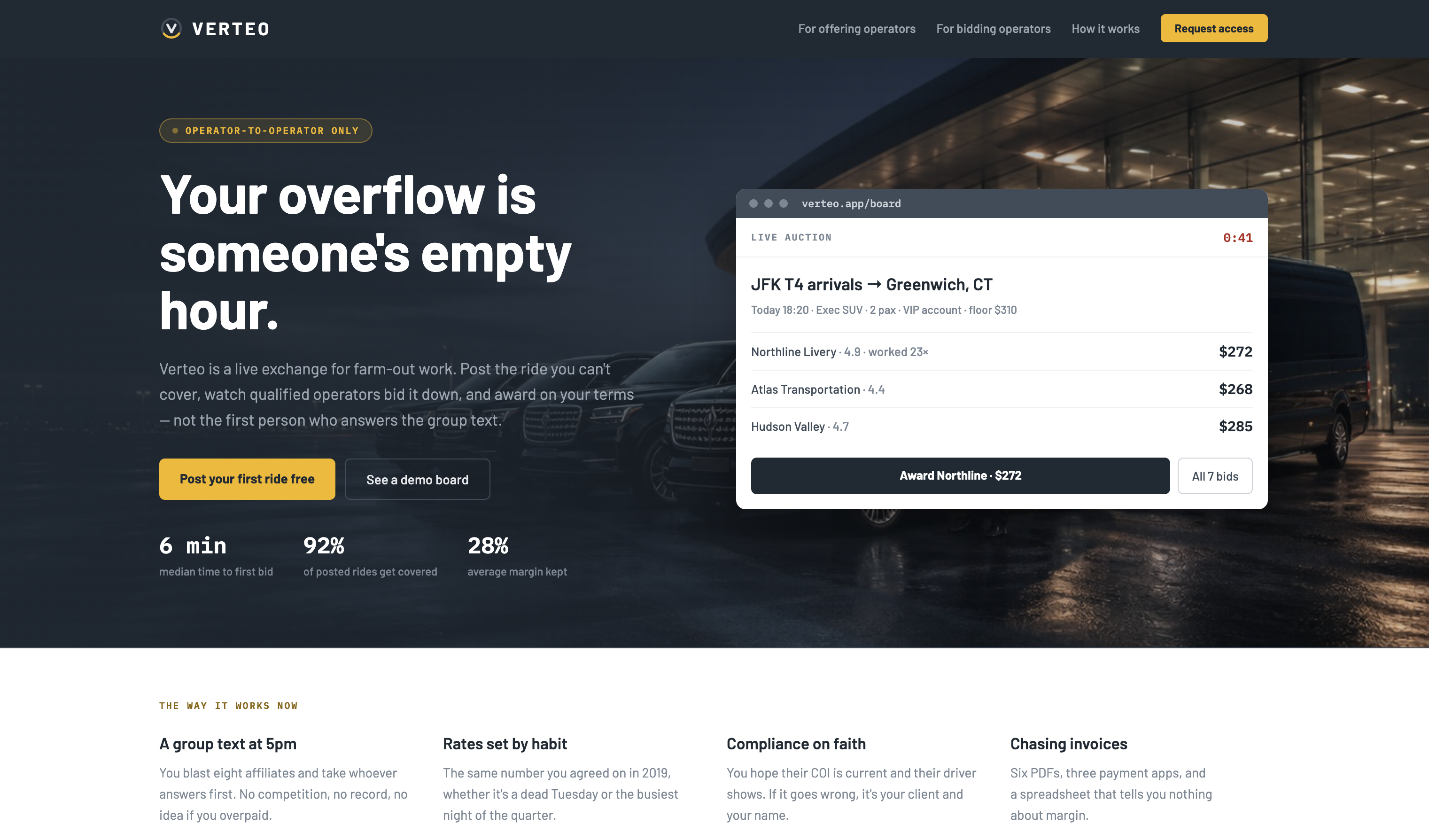 Verteo live auction board
